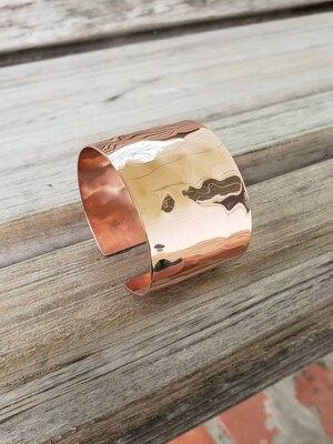 Cold Worked Hammered Copper Cuff Bracelet | Customized Bracelet | Gypsy Bracelet | Ethnic Bracelet | Boho Bracelet | Polished Copper Cuff - image2
